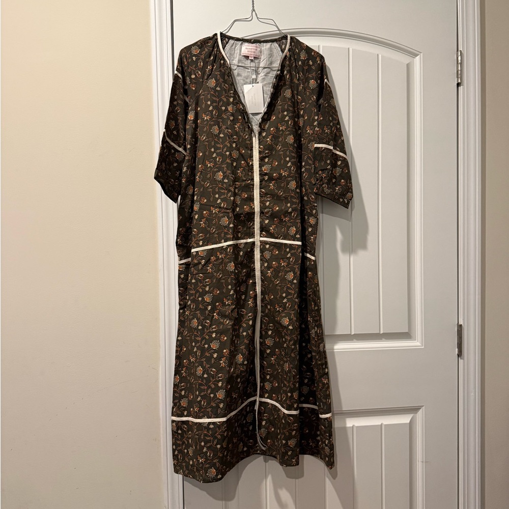 Hamilton Floral Women's Dress - Chocolate brown and orange